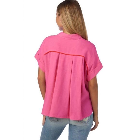 Crosby By Mollie Burch Foster Top Bubblegum Pink - Picture 4 of 9